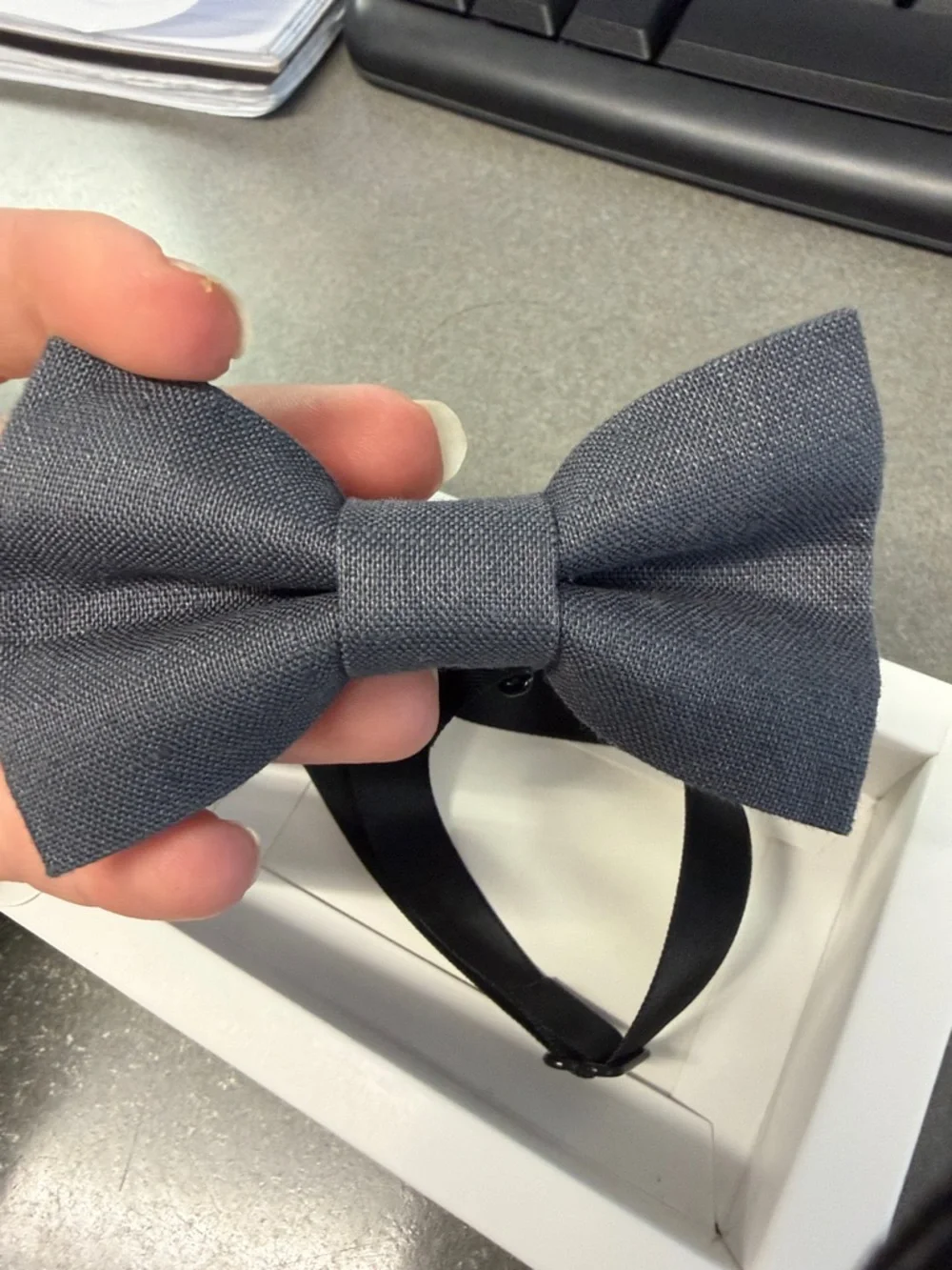 Dark Grey Bow Tie for Toddlers